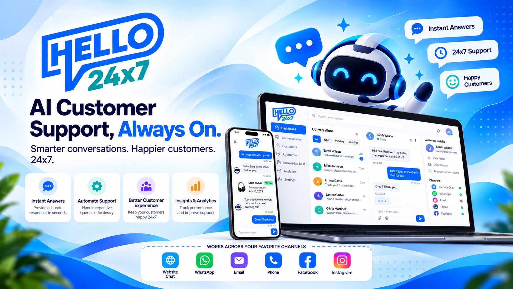 Autonomous real-time Speech-to-Speech Voice Calling Agent and official WhatsApp Business CRM.